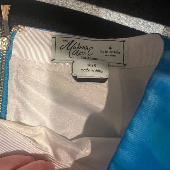 Kate Spade Madison avenue Lorella Skirt Watercolor Blue A Line size 0 nwot - Picture 7 of 7